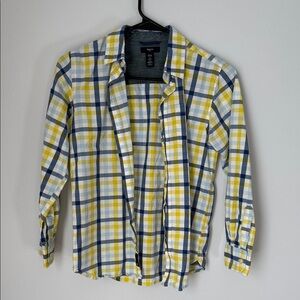 GAP Kid’s Casual Plaid Shirt in Yellow and Blue